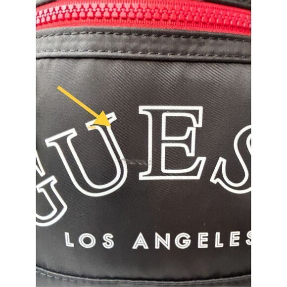 NEW GUESS Factory Women's Black White Logo Small Backpack Bag Handbag - Picture 4 of 7